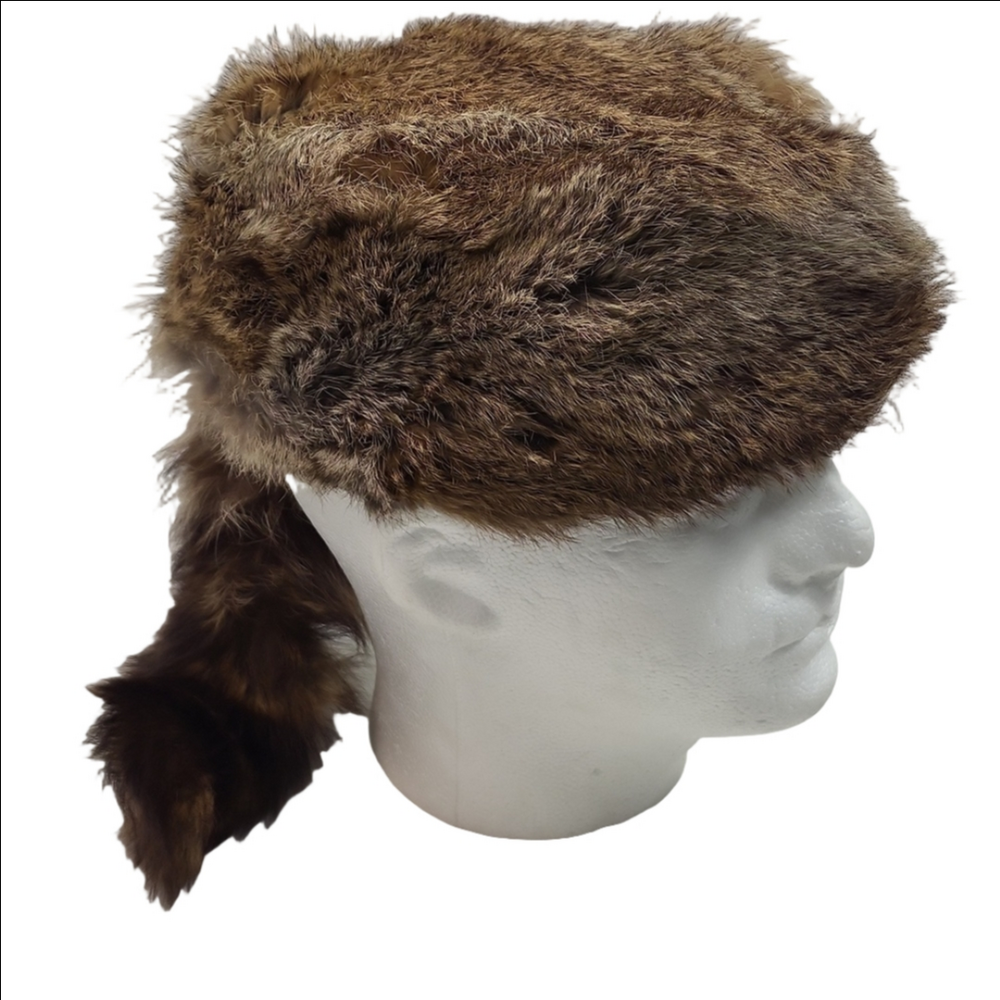 Davey Crockett Raccoon Rabbit Fur Hat Medium Canada Made